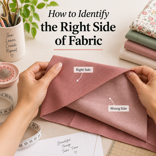 How to identify the right side of fabric using selvages, knit structure, print, and jersey curl