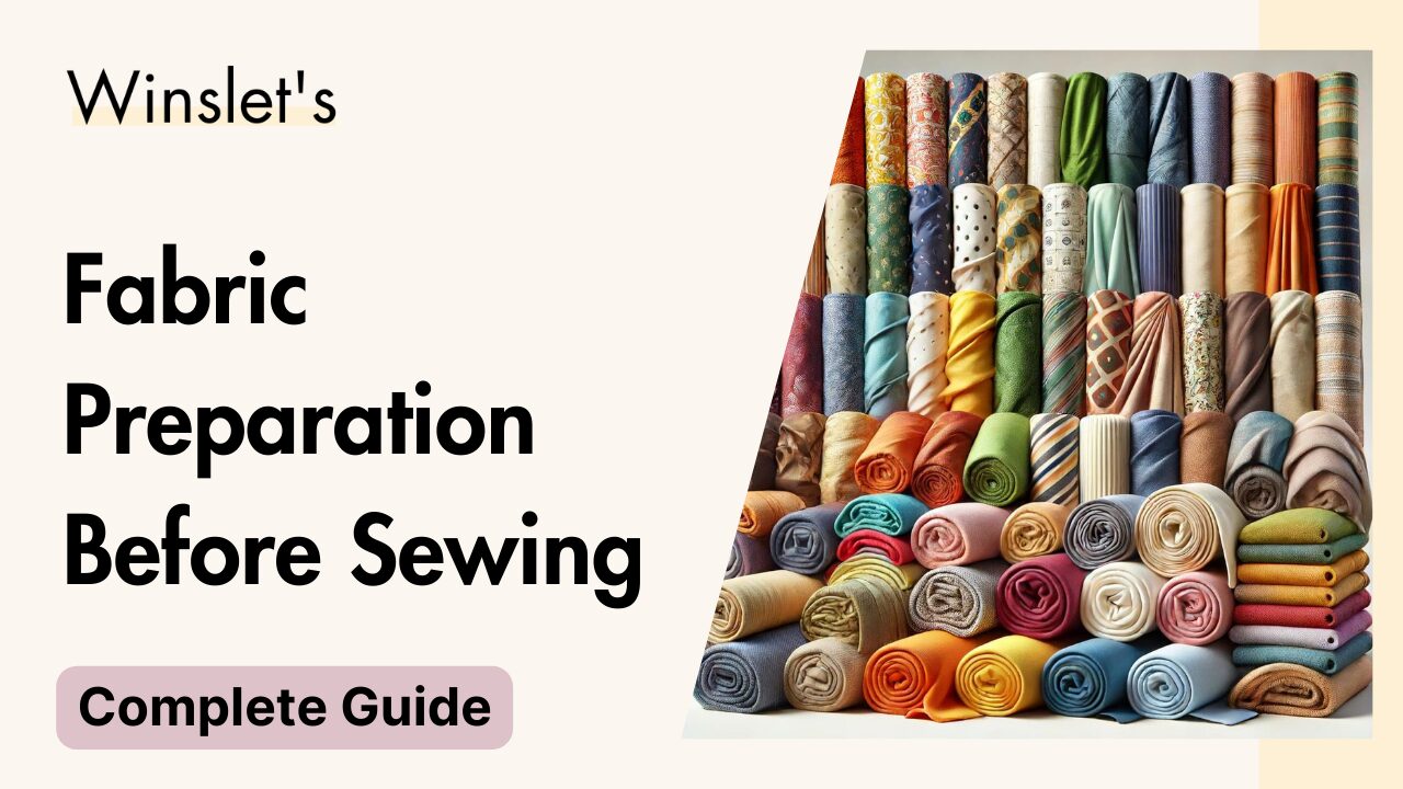Colorful fabric rolls neatly arranged for sewing preparation guide.