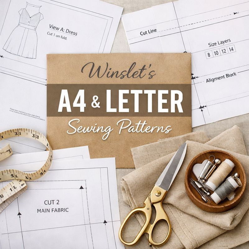 A4 and Letter sewing patterns with tools for easy home printing