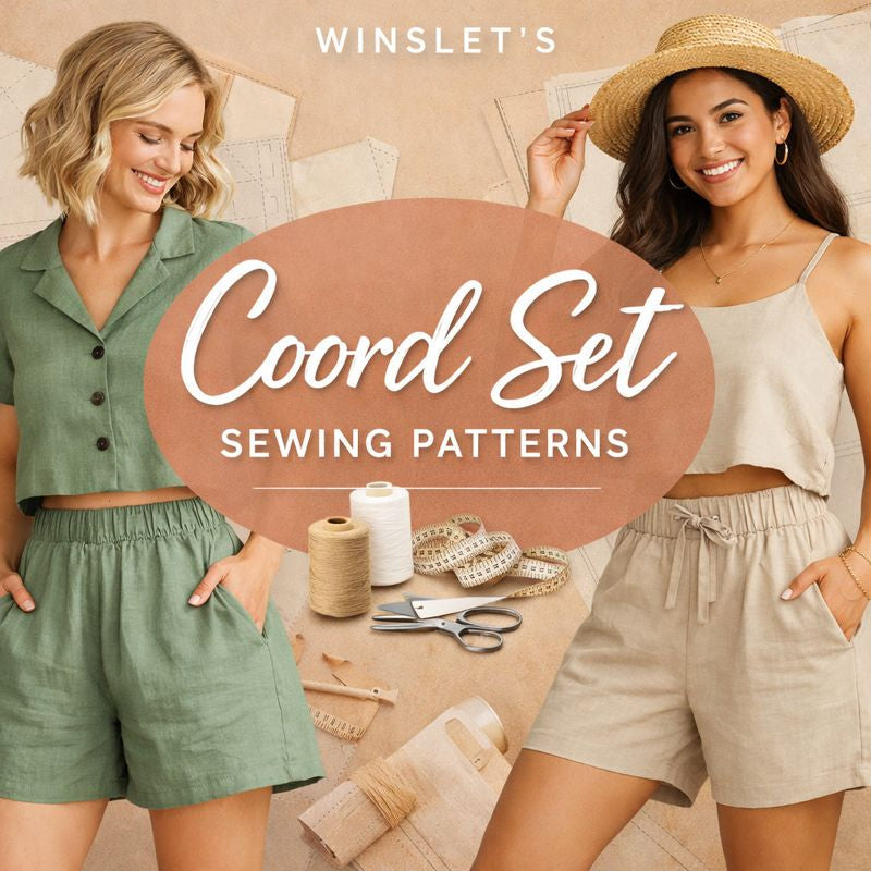 Stylish co-ord set sewing patterns for men and women by Winslet's.