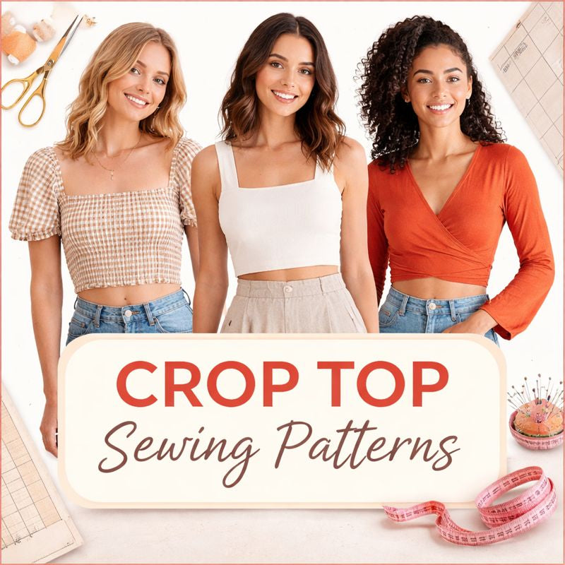 Trendy crop top sewing patterns for stylish and personalized outfits.