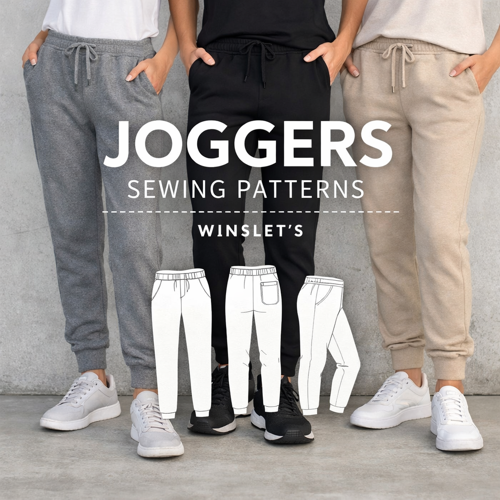 Joggers sewing patterns for custom comfy pants by Winslet's
