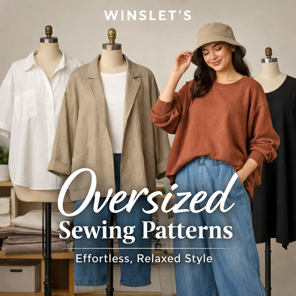 Oversized sewing patterns for relaxed, stylish DIY clothing fits.