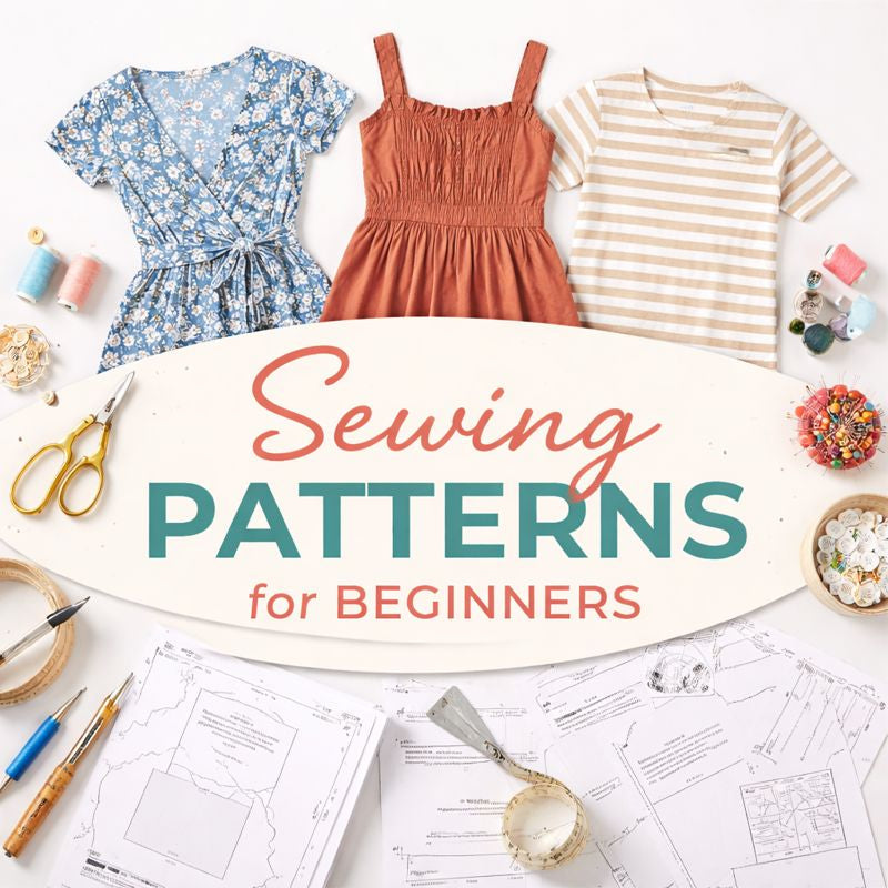 Easy sewing patterns for beginners with dresses, tools, and templates.