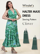 Halter Maxi Dress Sewing Pattern 'Clover'