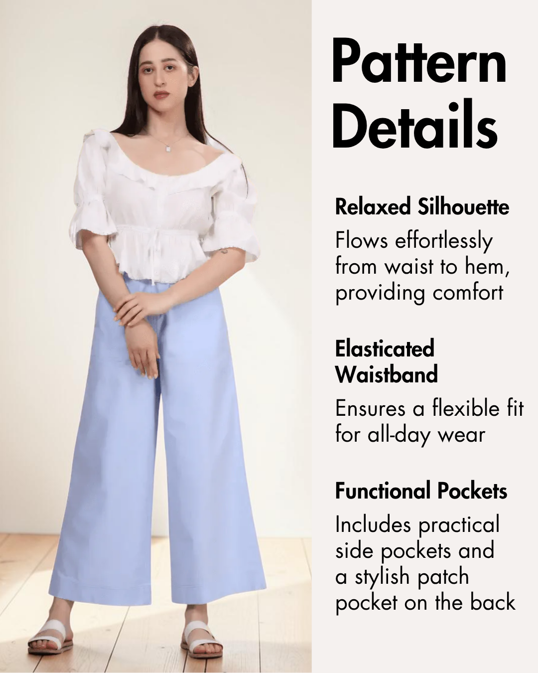Wide Leg Pants Sewing Pattern 'Ella'