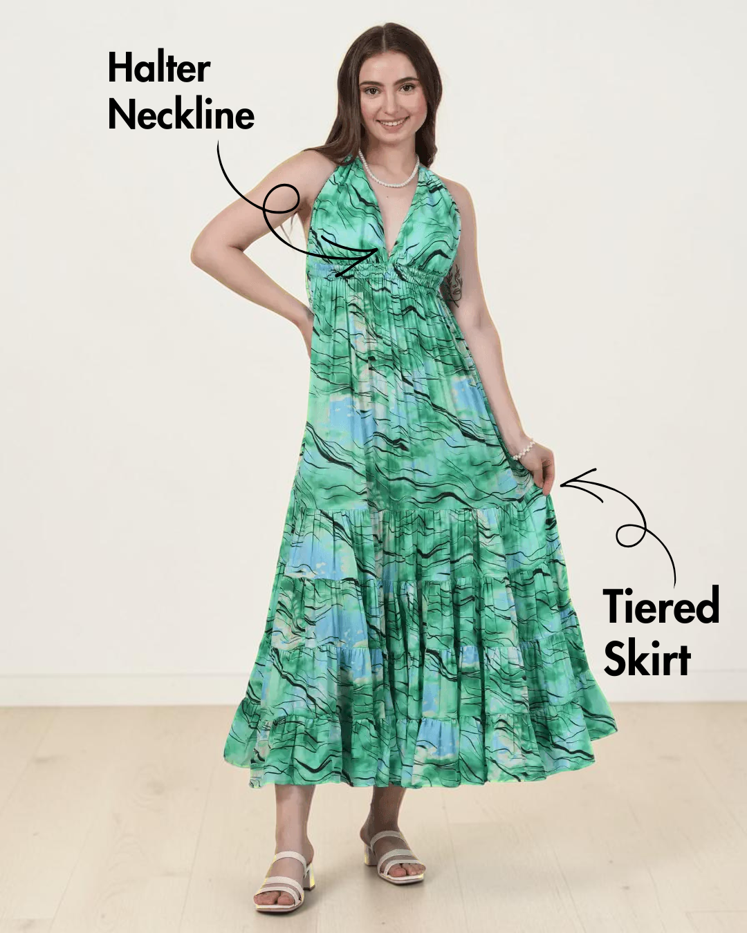 Halter Maxi Dress Sewing Pattern 'Clover'