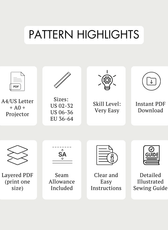 Raglan High Neck Top Sewing Pattern 'Frankie'