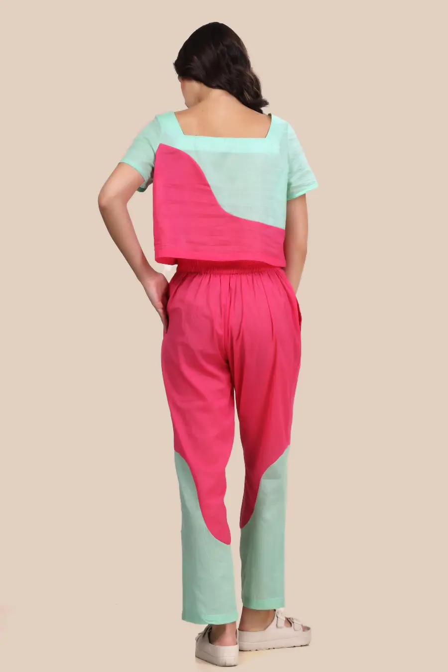 Square-Neck Top and Full Length Pants Coord Set Sewing Pattern 'Mary'