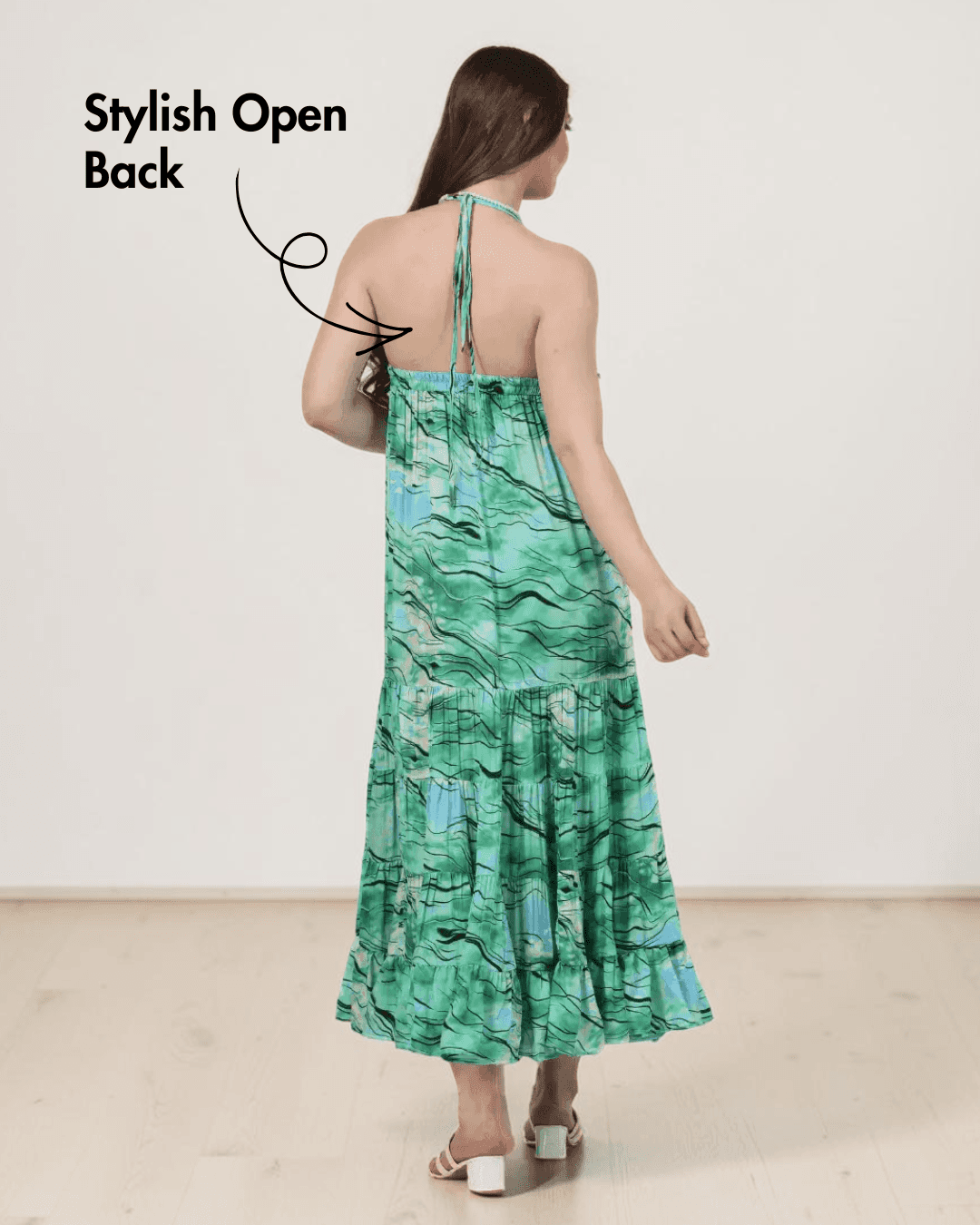 backless halter dress pattern Side Slit Halter Neck Backless Maxi Dress Sewing Pattern