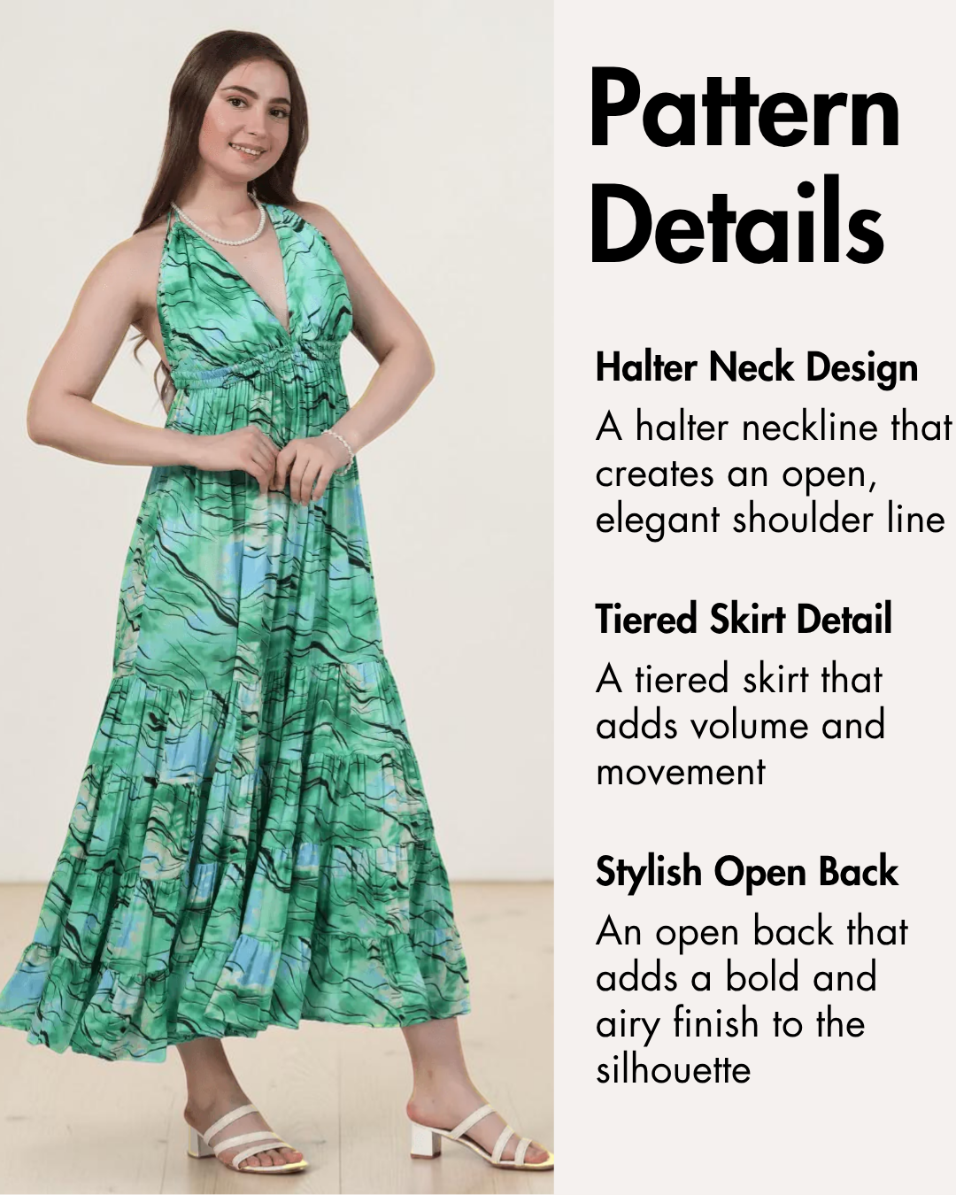 Halter Maxi Dress Sewing Pattern 'Clover'