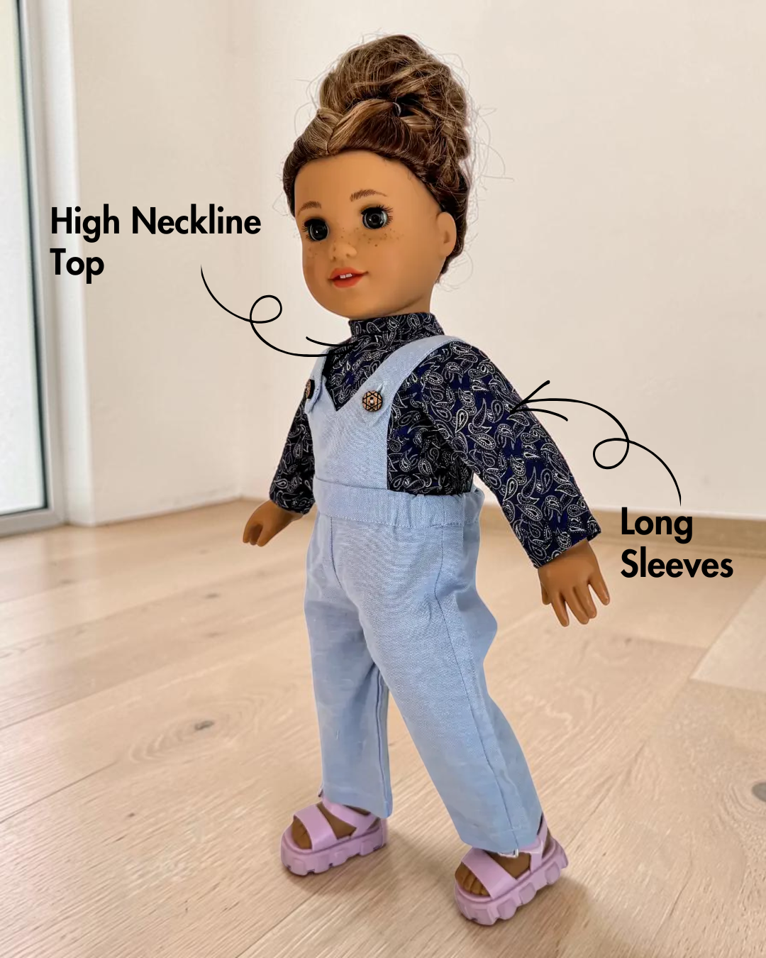 Dungaree Set Sewing Pattern for Dolls 'Brooke'