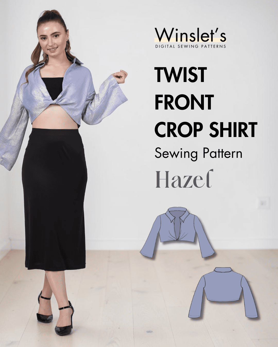 Twist Front Crop Shirt Women's Sewing Pattern 'Hazel' – Winslet's