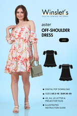 Off Shoulder Dress Sewing Pattern 'Aster'