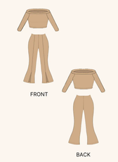Two-Piece Coord Set Sewing Pattern – Off Shoulder Top with Flared Pants
