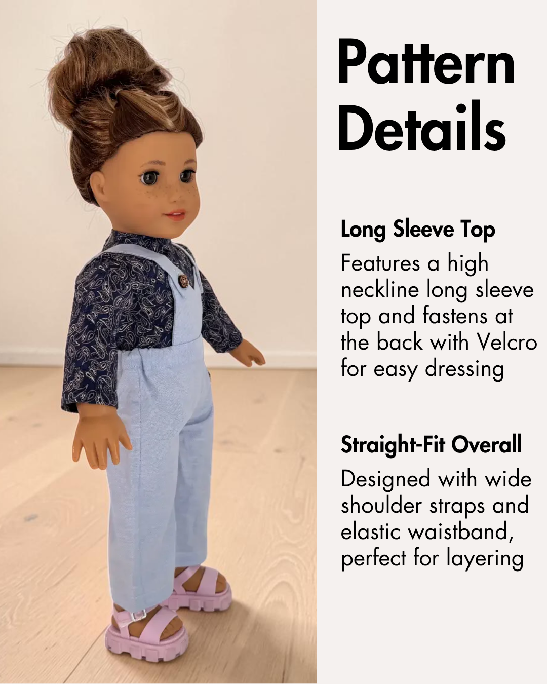 Dungaree Set Sewing Pattern for Dolls 'Brooke'