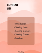 Sewing practice sheets content list for beginners and pros