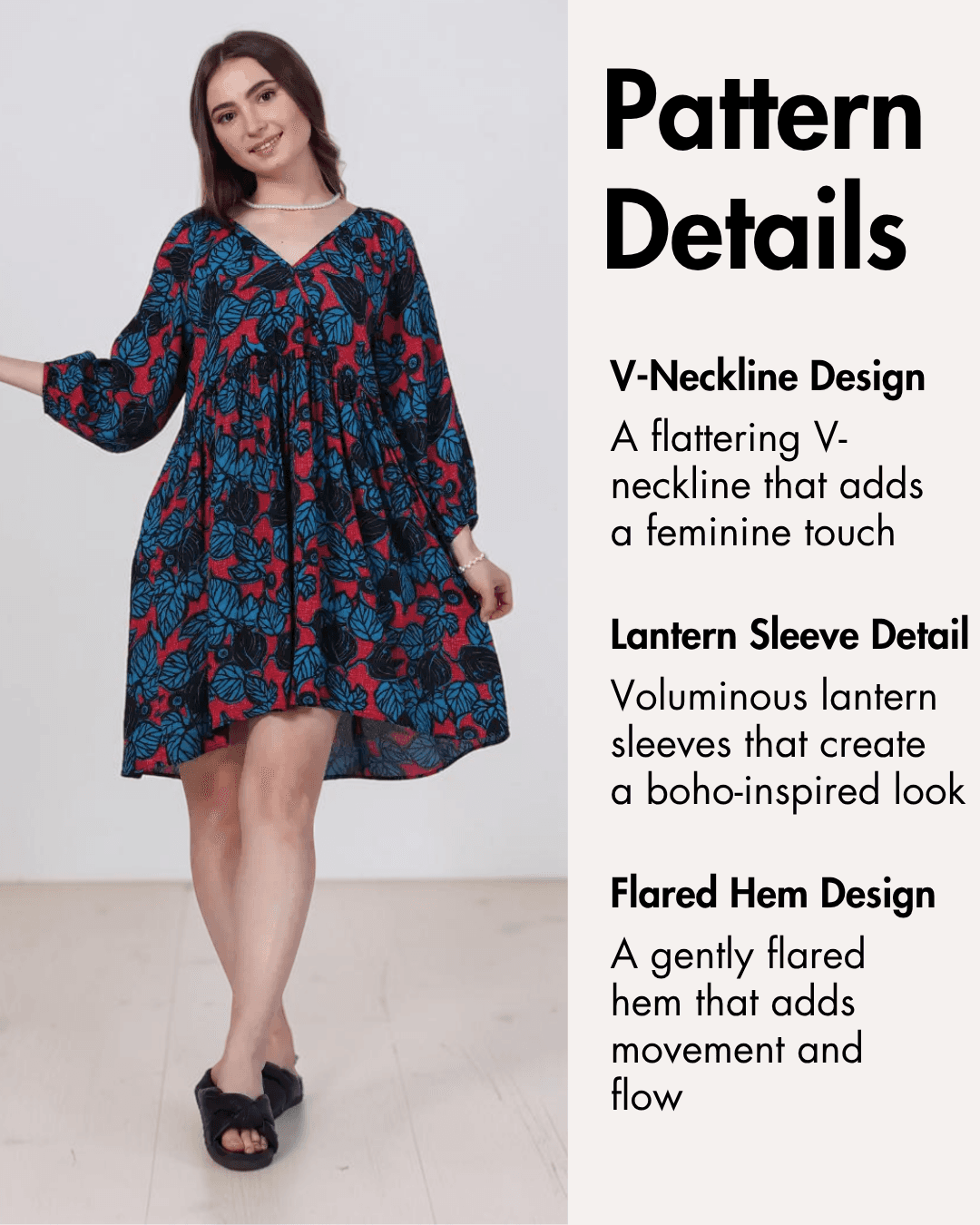 Boho Dress Sewing Pattern | Women's Midi Dress PDF 'Ivy'  Winslet's Sewing  Patterns