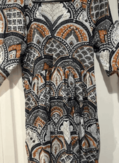 Boho dress with flared hem and floral pattern, sewing pattern 'Ivy'