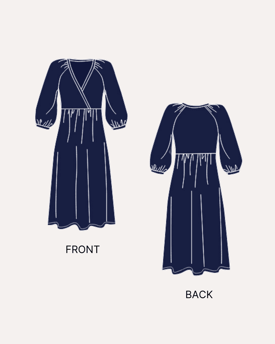 Boho Dress Sewing Pattern | Women's Midi Dress PDF 'Ivy'  Winslet's Sewing  Patterns