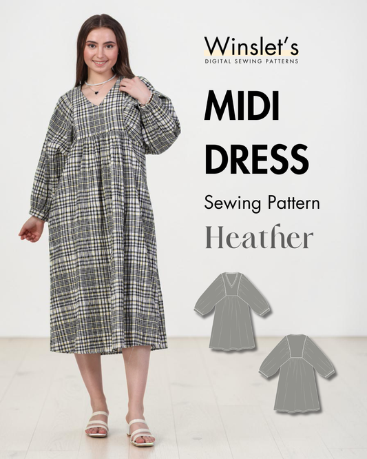 Midi Dress Sewing Pattern 'Heather'