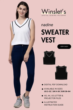 Sweater Vest Sewing Pattern 'Nadine'