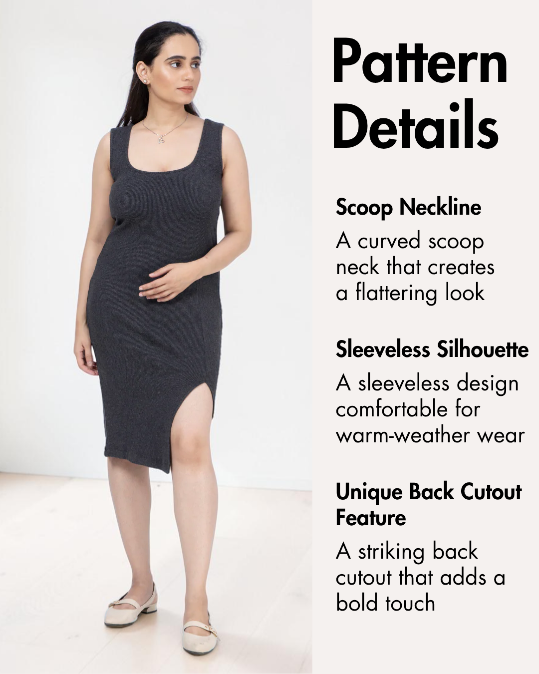 sleeveless bodycon dress sewing pattern Tank Women's Midi Dress 'Pamela' printable bodycon dress pattern pdf