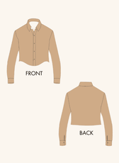 Flat overlay of the crop shirt sewing pattern from Winslet's Patterns