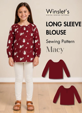 Kid's Long Sleeve Blouse Sewing Pattern 'Macy'
