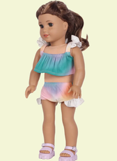 Dolls Two Piece Swimwear Set Sewing Pattern 'Eva'
