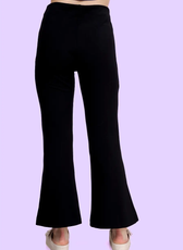 Back view of flared pants sewing pattern 'Ariel' showcasing a sleek fit. Includes digital PDF download with illustrated instructions for easy sewing.
