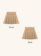 2d sketch of box pleat mini skirt