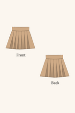 2d sketch of box pleat mini skirt
