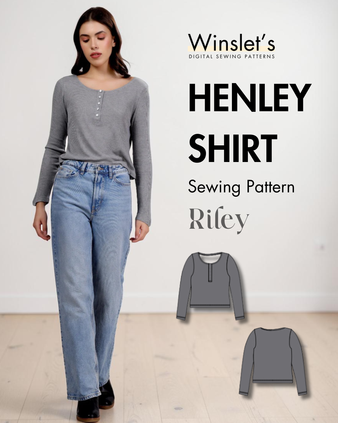Henley Shirt Sewing Pattern 'Riley'