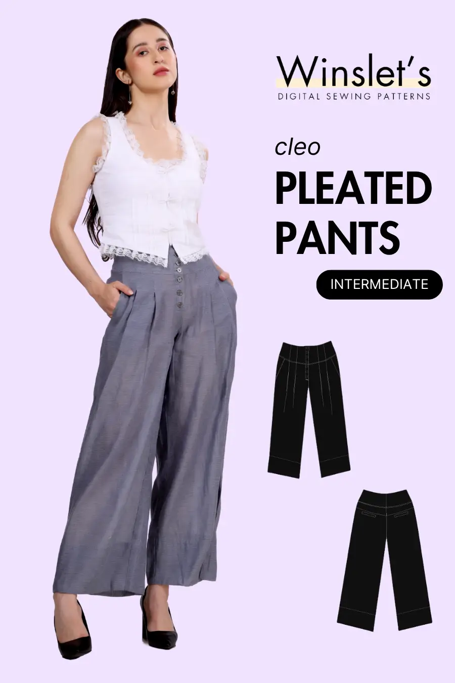 Pleated Pants Sewing Pattern 'Cleo'