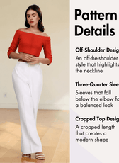 Off Shoulder Top PDF Women's Crop Top Sewing Pattern 'Mia' with pattern details
