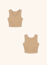A 2D sketch of the ruched top sewing pattern