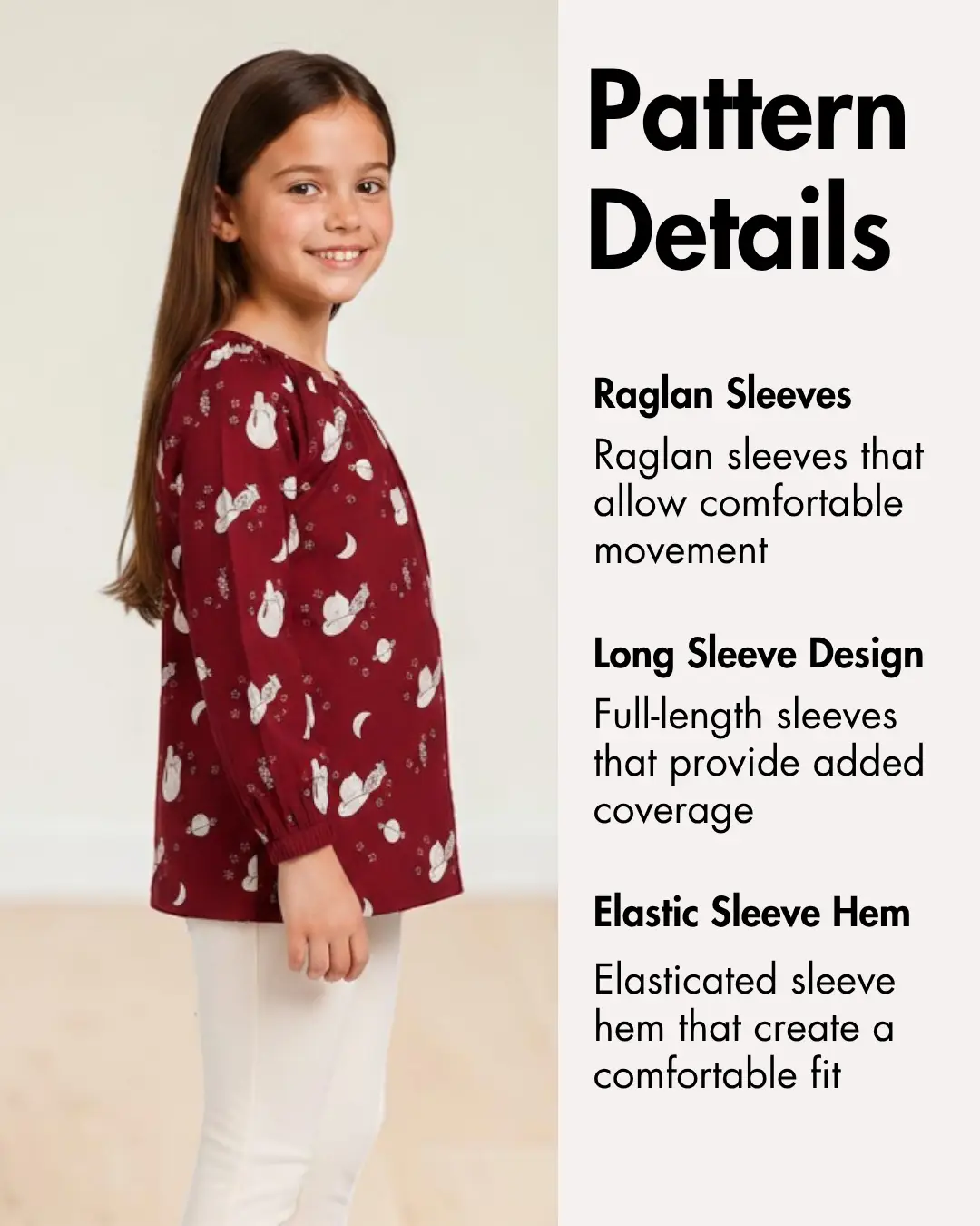 Kid's Long Sleeve Blouse Sewing Pattern 'Macy'