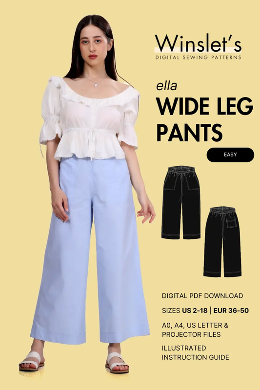 Wide Leg Pants Sewing Pattern 'Ella'