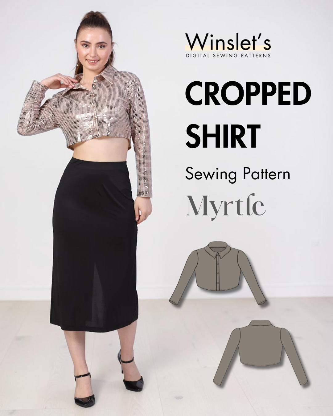 Cropped Shirt Sewing Pattern 'Myrtle'