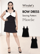Women's evening wear Bow Dress sewing pattern with large bow detail