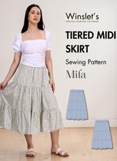Tiered Midi Skirt Sewing Pattern 'Mila'