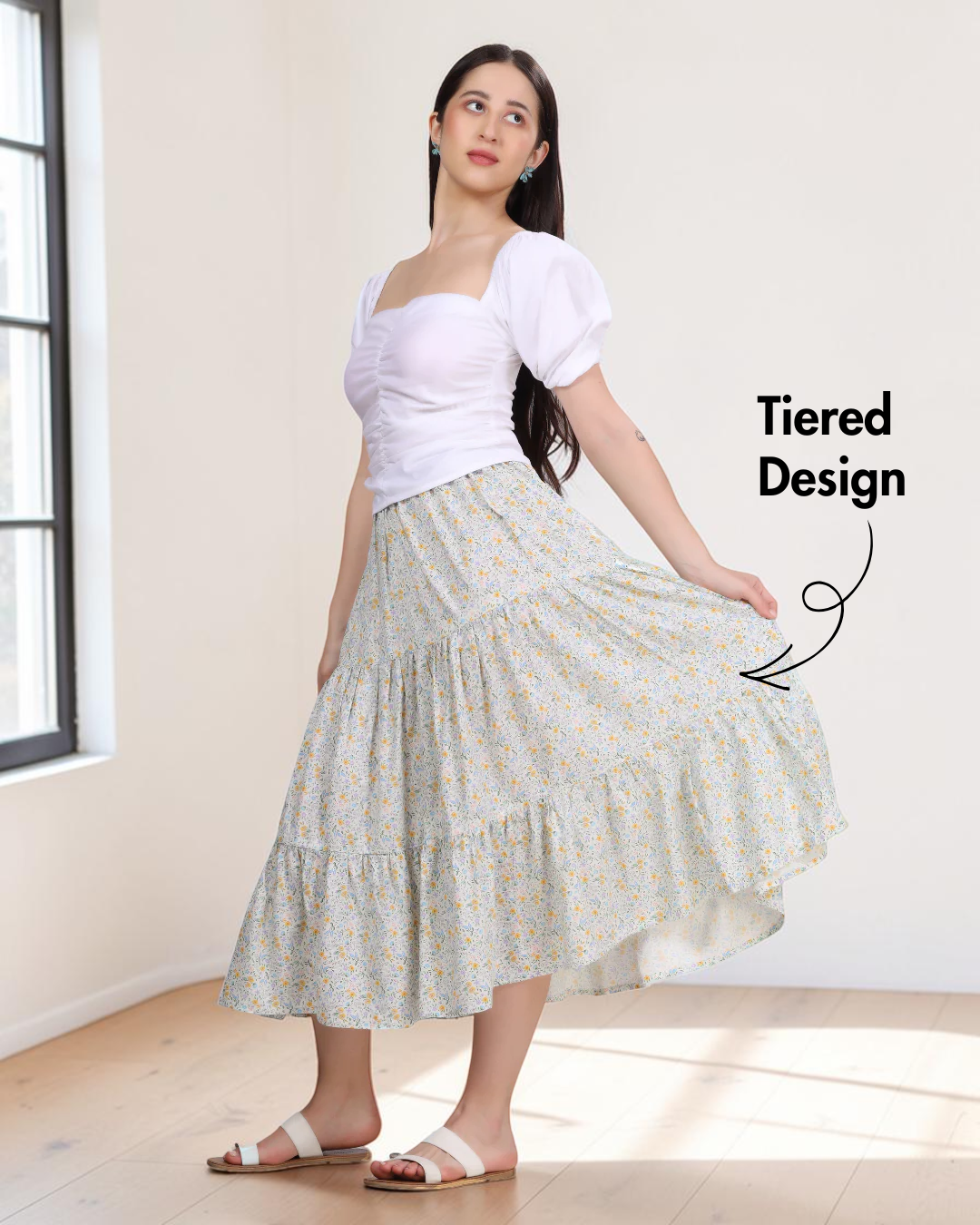 Tiered Midi Skirt Sewing Pattern 'Mila'