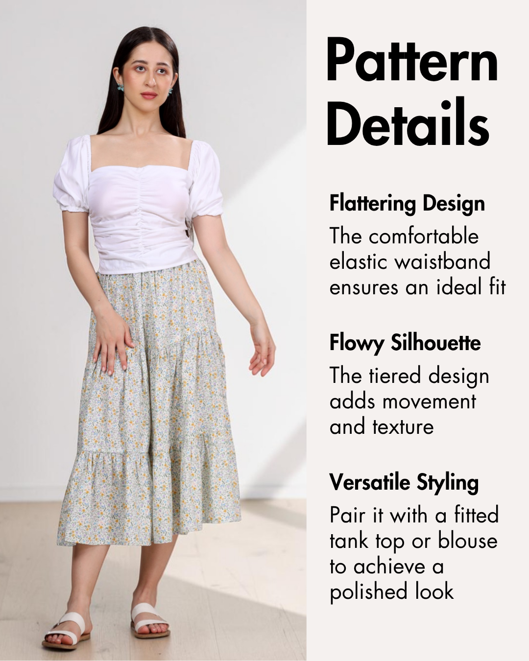 Tiered Midi Skirt Sewing Pattern 'Mila'