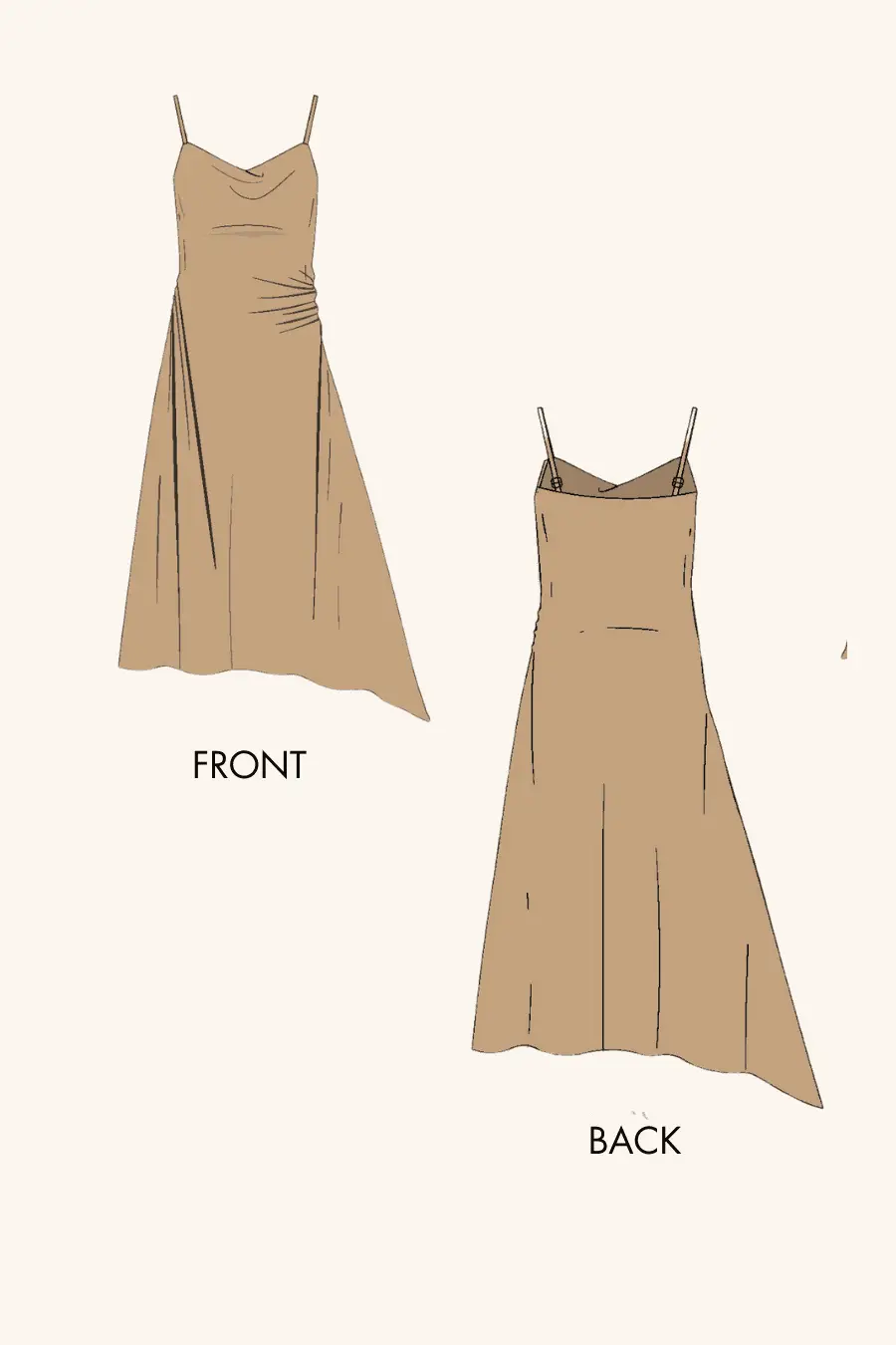 Cowl Neck Maxi Dress Sewing Pattern