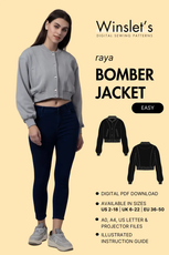 Bomber Jacket Sewing Pattern 'Raya' - DIY digital sewing guide with structured seams, ribbed accents, and discreet pockets for a stylish jacket.