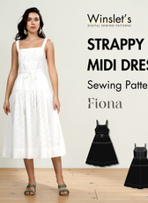 White midi sundress with square neckline and adjustable shoulder straps