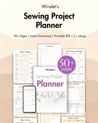 Sewing project planner with 50+ pages for organizing sewing projects and goals