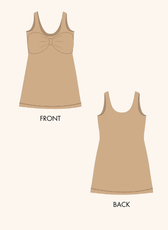 the front and back of a big bow dress sewing pattern