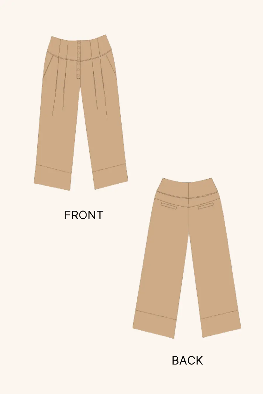 Pleated Pants Sewing Pattern 'Cleo'